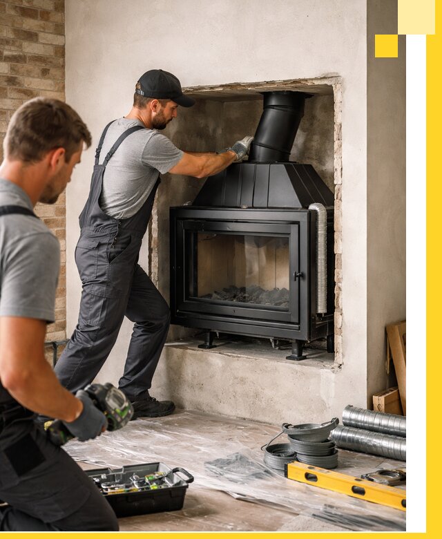 Установка каминных топок в Юрге: монтаж, подключение