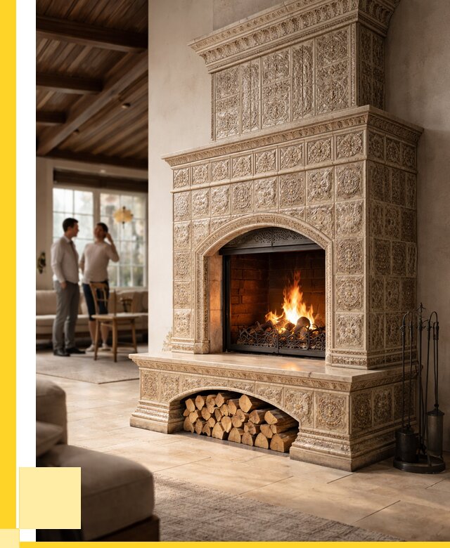 Купить изразцовый камин в Юрге от 267400 р. | ЭриданЮрг