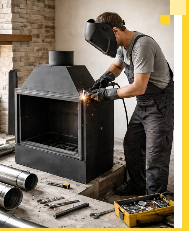 Продажа и установка металлических каминов в Юрге под ключ