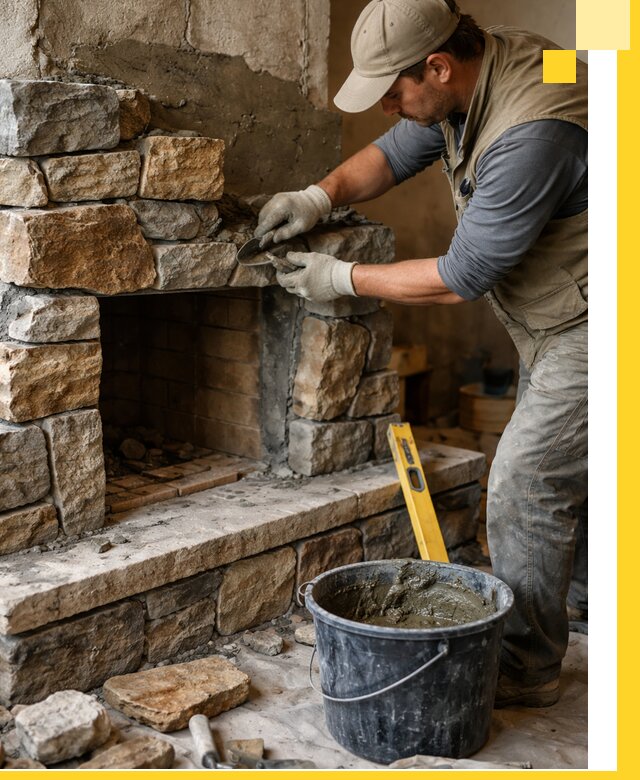 Изготовление и установка каменных каминов под ключ в Юрге