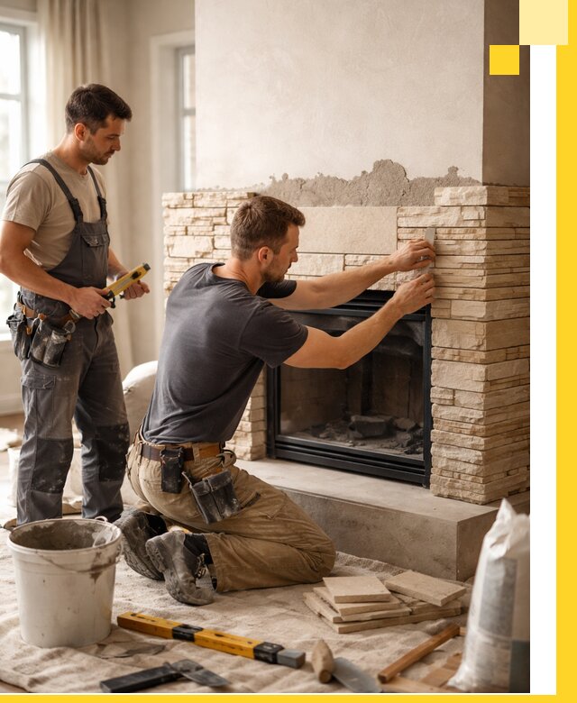 Установка и монтаж каминов для загородного дома в Юрге