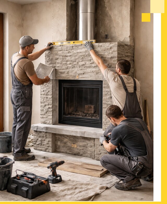 Профессиональный монтаж каминов под ключ в Юрге для дома