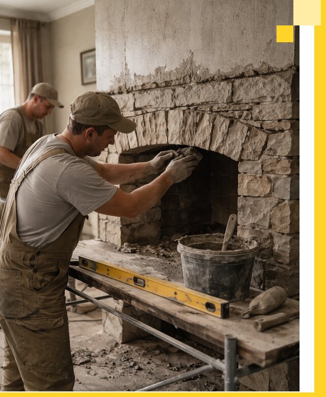 Изготовление каминов под ключ в Юрге, монтаж и отделка