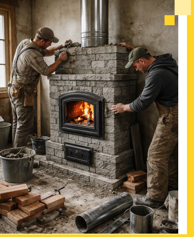 Производство, поставка и монтаж дровяных печей в Юрге