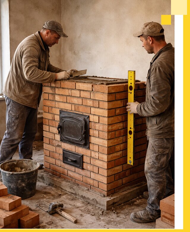 Отопительные печи под ключ в Юрге, установка и сборка