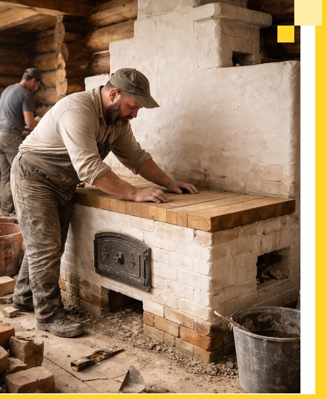 Проектирование и установка русской печи с лежанкой в Юрге