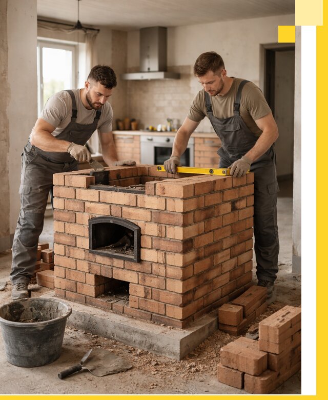 Установка и монтаж печей в частном доме в Юрге под ключ