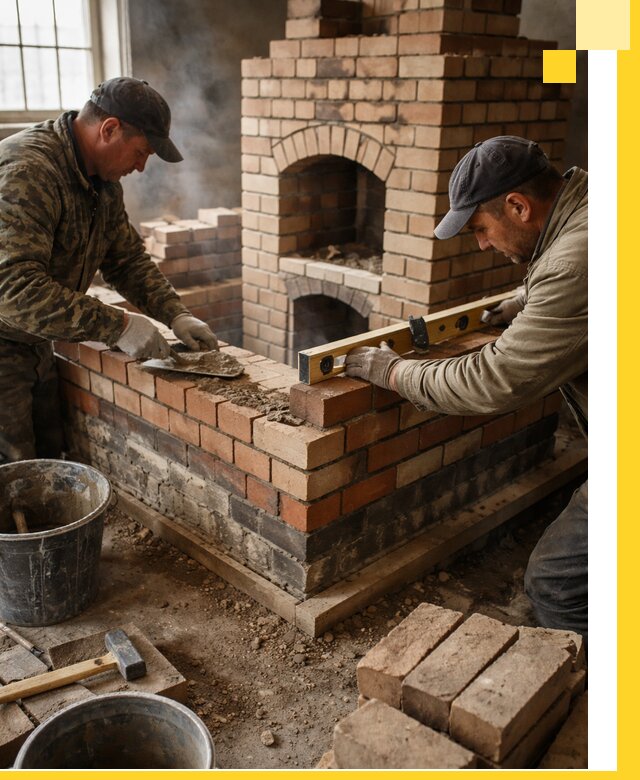 Изготовление и монтаж печей и каминов из кирпича в Юрге