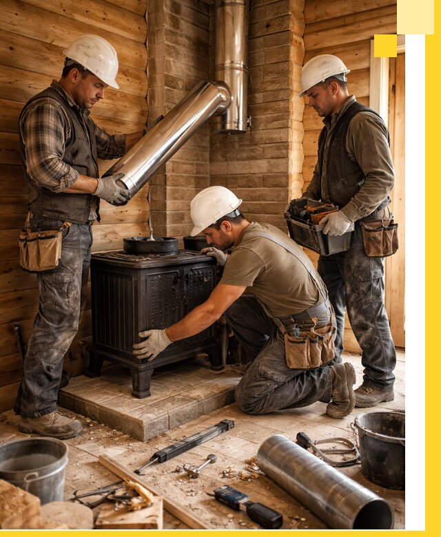 Профессиональный монтаж банных печей и дымоходов в Юрге