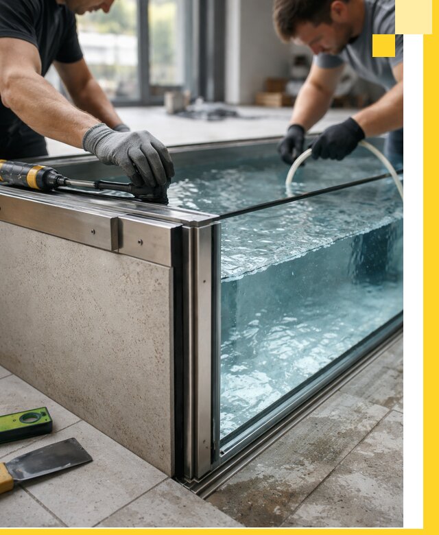 Проектирование и монтаж стеклянных бассейнов в Юрге