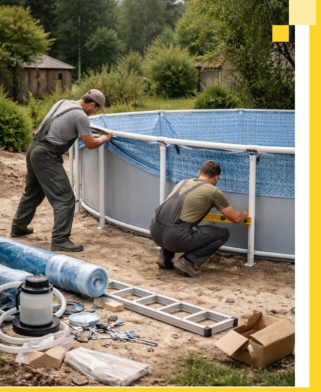 Установка и монтаж каркасных бассейнов в Юрге под ключ