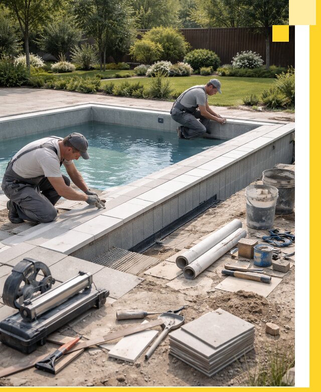 Строительство открытых бассейнов под ключ в Юрге профессионально