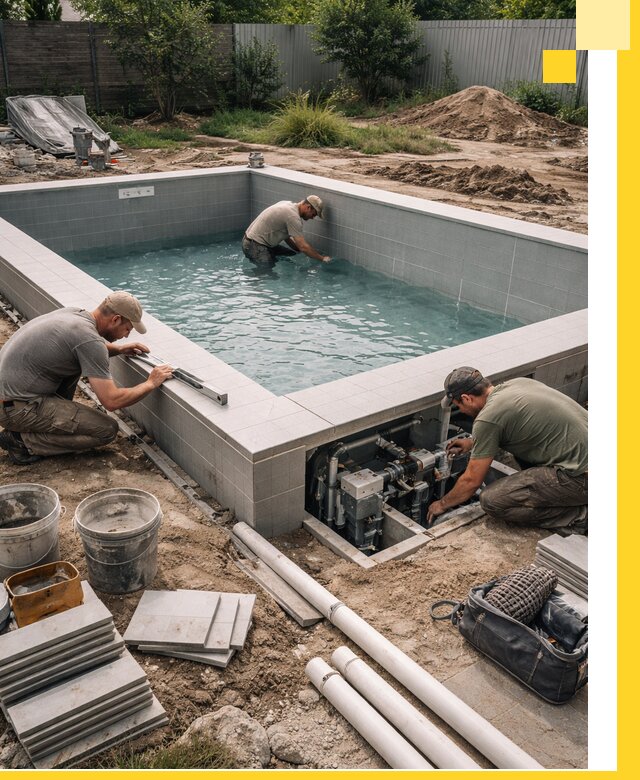 Строительство и монтаж бассейнов для дачи под ключ в Юрге