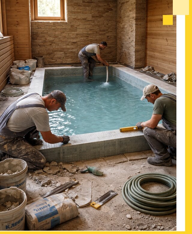 Проектирование и строительство бассейнов для бани в Юрге