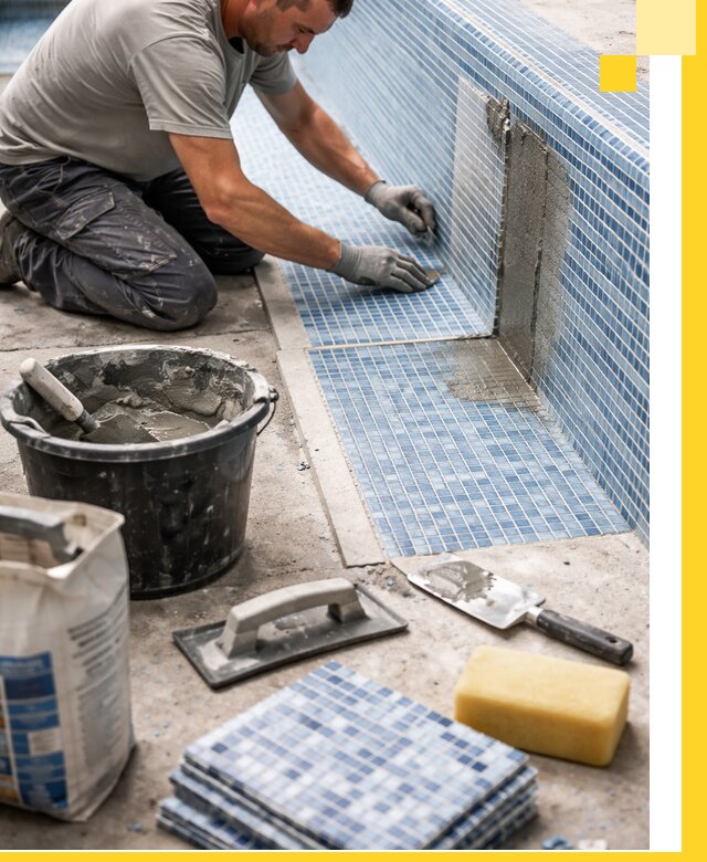 Укладка и ремонт мозаики для бассейнов под ключ в Юрге