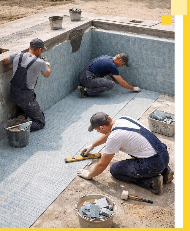 Укладка и установка плитки для бассейнов под ключ в Юрге