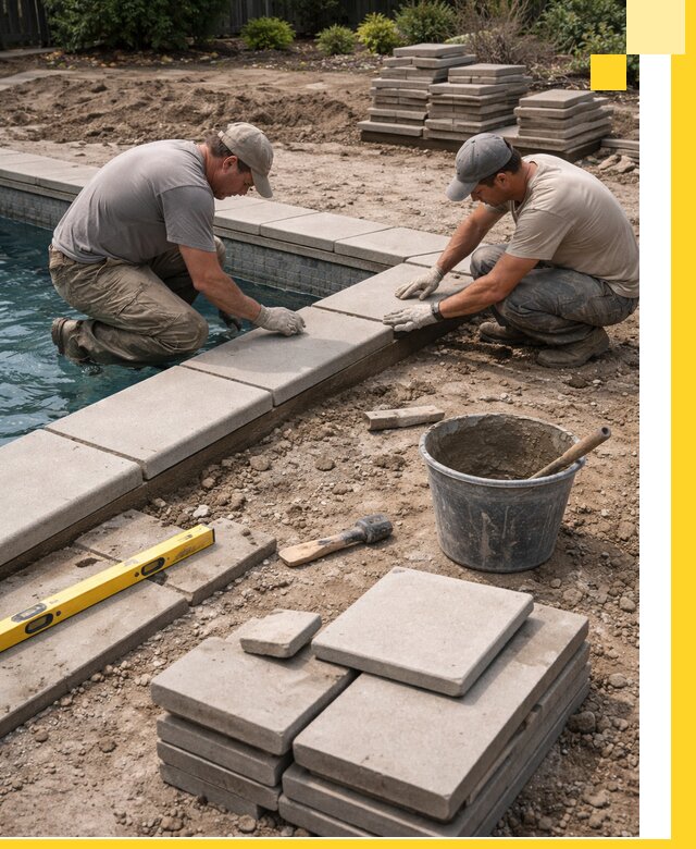 Установка и изготовление копингового камня для бассейнов в Юрге