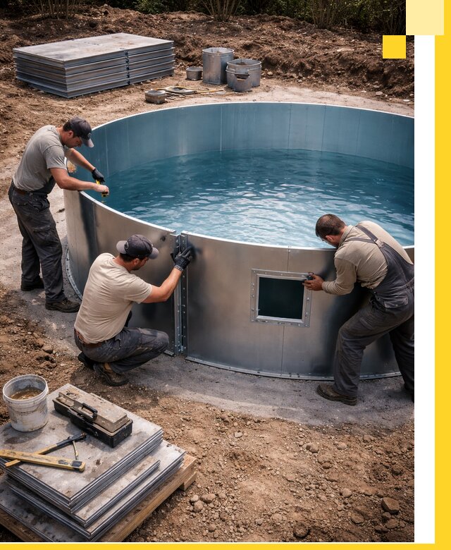 Круглые бассейны под ключ в Юрге проектирование и монтаж