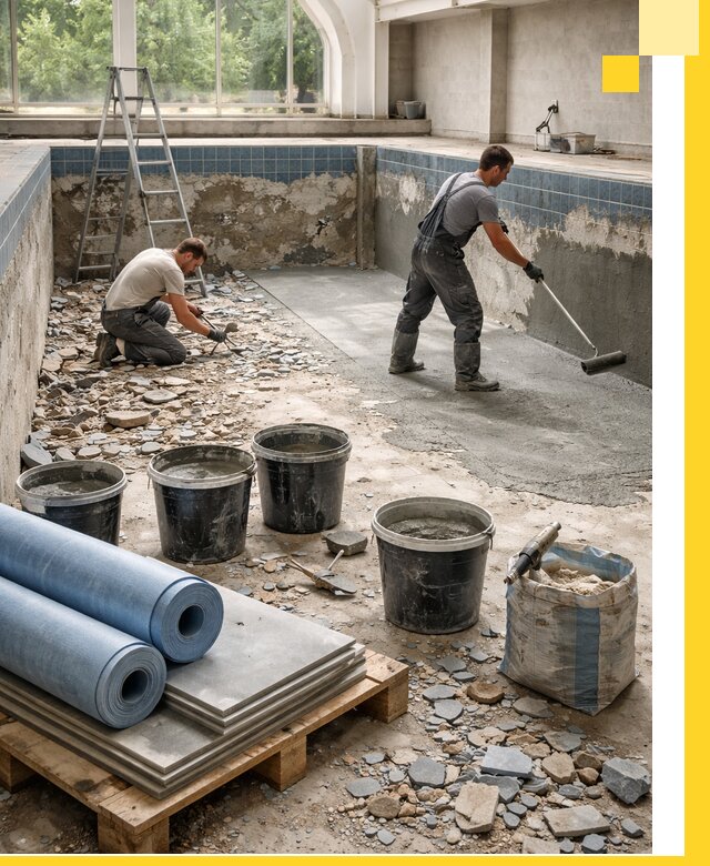 Реконструкция бассейнов в Юрге: ремонт, гидроизоляция