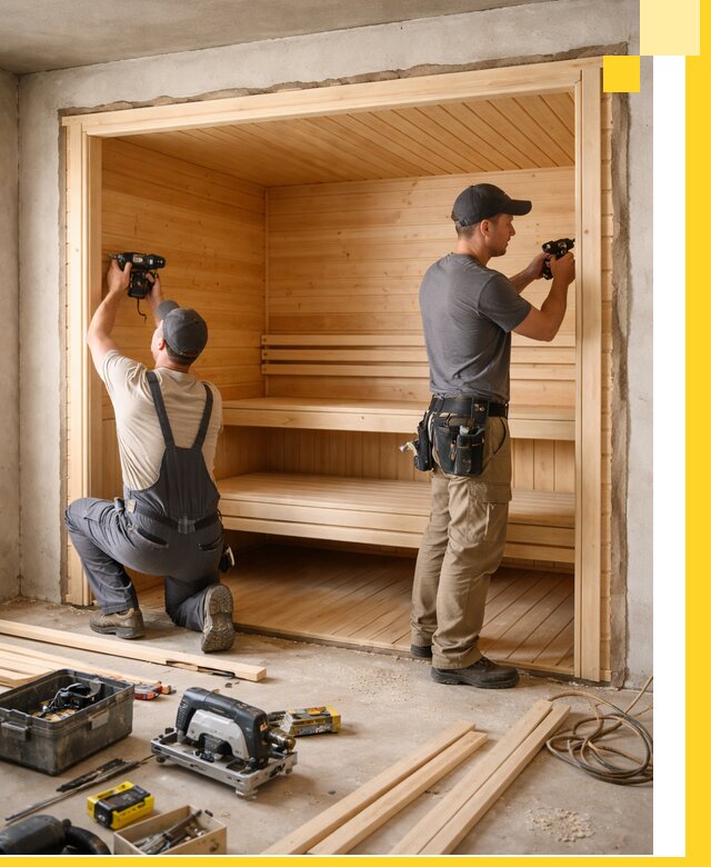 Монтаж саун под ключ в Юрге — проектирование и установка