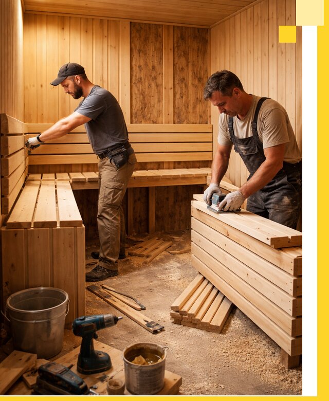 Профессиональный комплексный ремонт саун под ключ в Юрге