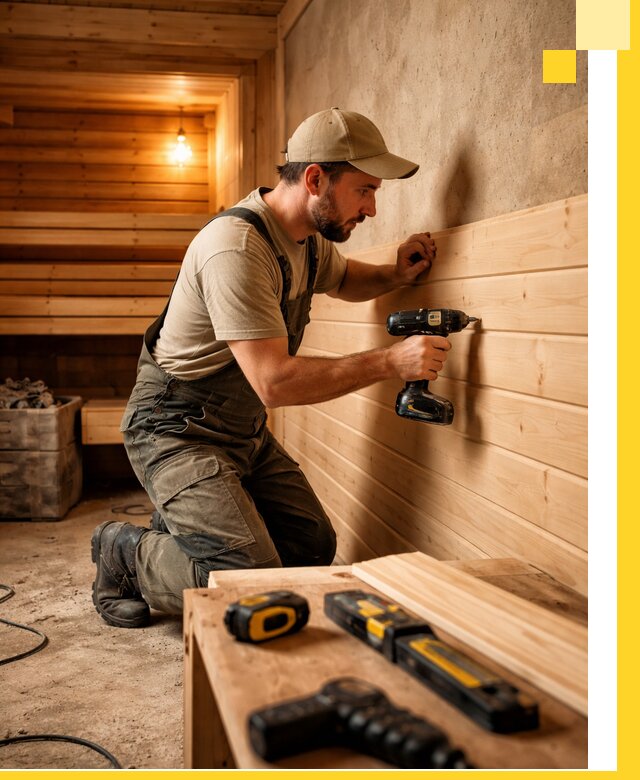 Профессиональная внутренняя отделка бани в Юрге под ключ