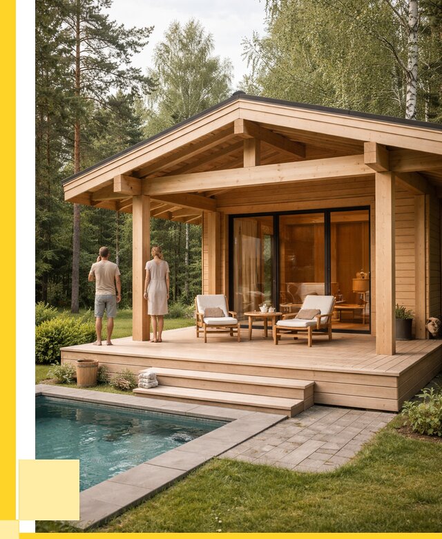 Бани с террасой под ключ в Юрге от 641760 р. | ЭриданЮрг