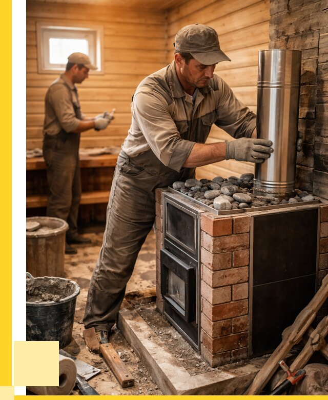 Монтаж печи в бане под ключ в Юрге от 21392 р. | ЭриданЮрг