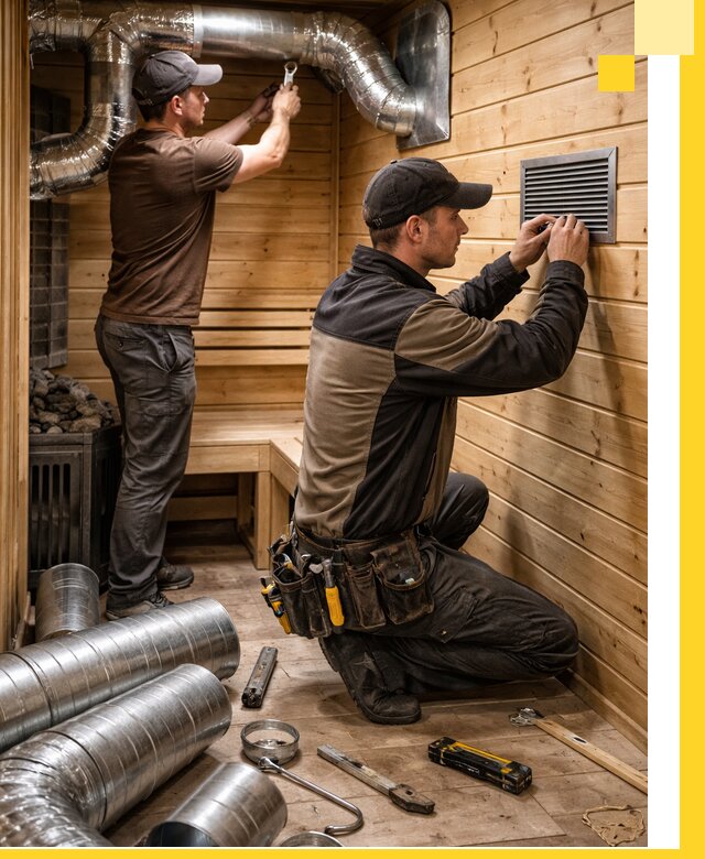 Проектирование и монтаж вентиляции бани в Юрге под ключ