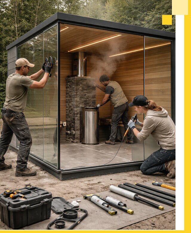 Проектирование и строительство стеклянных бань в Юрге