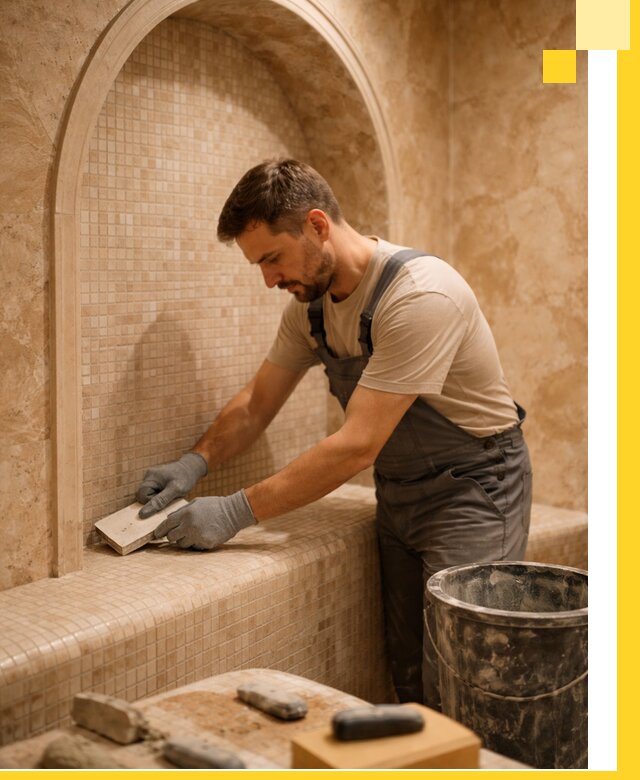 Профессиональная отделка хамамов с мозаикой под ключ в Юрге