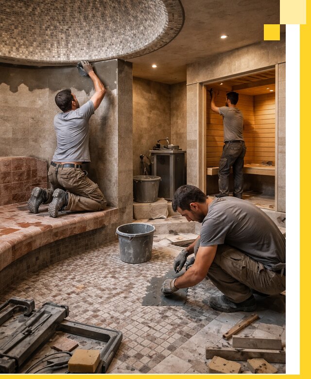 Проект и строительство хамама бани и сауны под ключ в Юрге