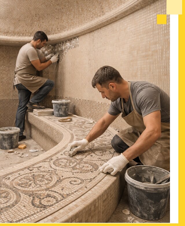 Плитка для хамама в Юрге, укладка, подбор и поставка